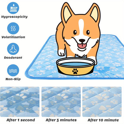 Dog Cooling Mat Self-Cooling Pad for Dogs & Cats – Pressure Activated Arc-Chill Fiber, Non-Toxic Washable Foldable Pet Cool Mat for Summer
