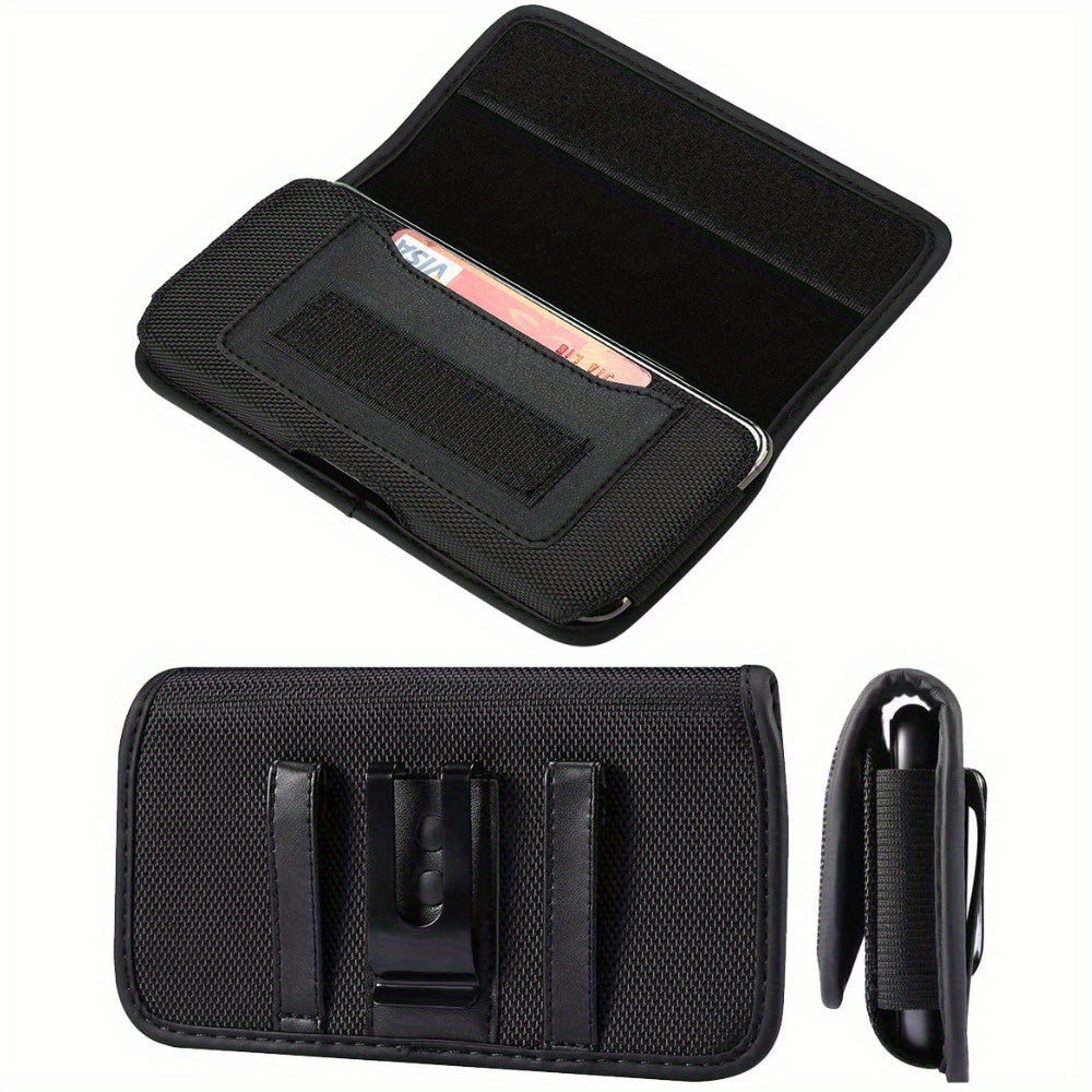 Nylon Phone Belt Clip Holster Pouch with Card Slot & Carabiner Hook - Horizontal Universal Cell for an Everyday Personal Care Routine
