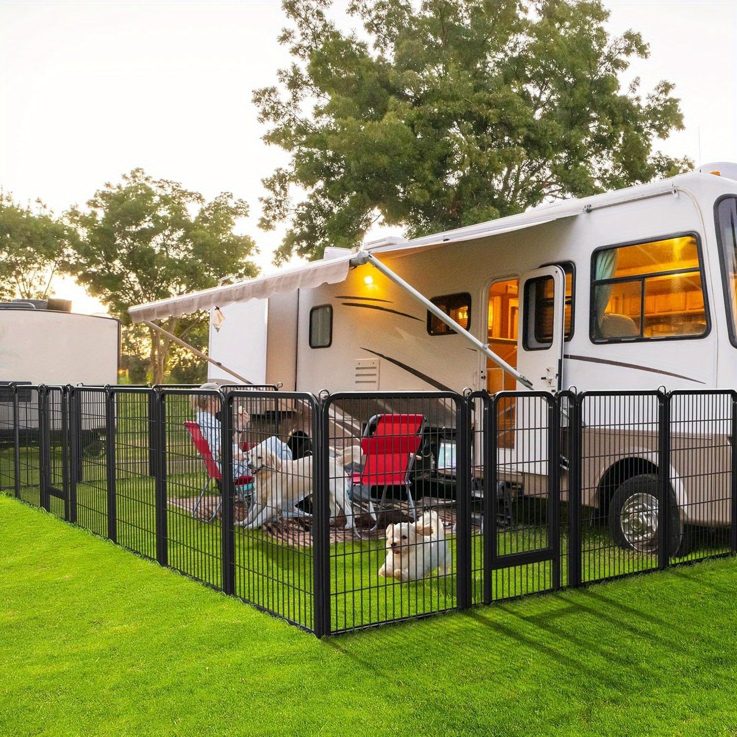 Dog Playpen Heavy Duty Foldable – 8 & 16 Panel Pet Exercise Pen for Large Medium Small Dogs, Portable Indoor Outdoor Puppy Pen for Yard