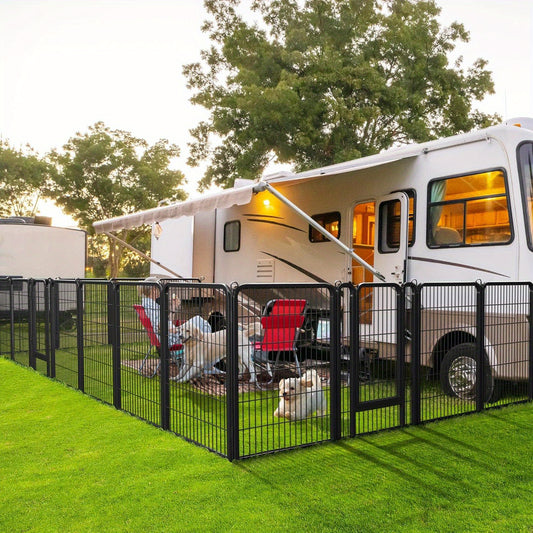 Dog Playpen Heavy Duty Foldable – 8 & 16 Panel Pet Exercise Pen for Large Medium Small Dogs, Portable Indoor Outdoor Puppy Pen for Yard