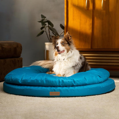 Orthopedic Dog Bed for Large Dogs – Dual Layer Round Pet Bed with Washable Cover & Non-Slip Bottom, Joint Support Memory Foam Dog Sofa Bed