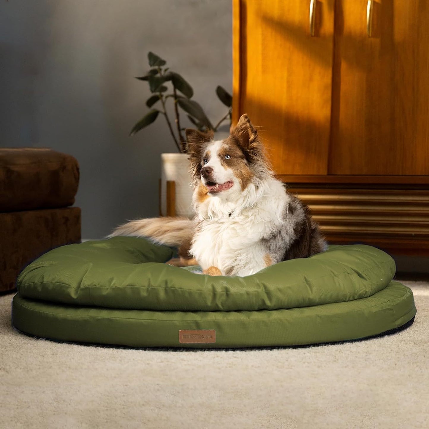 Orthopedic Dog Bed for Large Dogs – Dual Layer Round Pet Bed with Washable Cover & Non-Slip Bottom, Joint Support Memory Foam Dog Sofa Bed