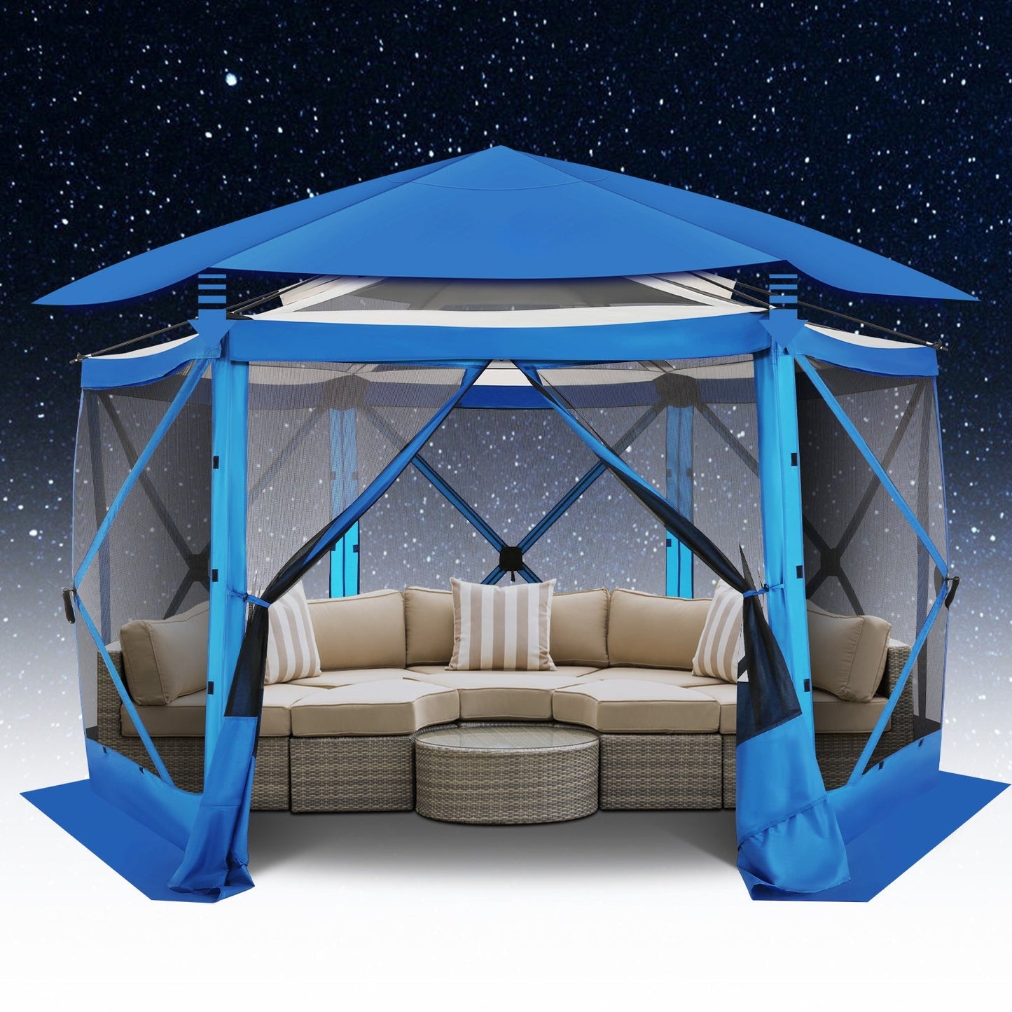 Pop-Up Canopy Tent 15ft Mosquito Net Screen House UV50+ for Garden, Yard and Pest Management