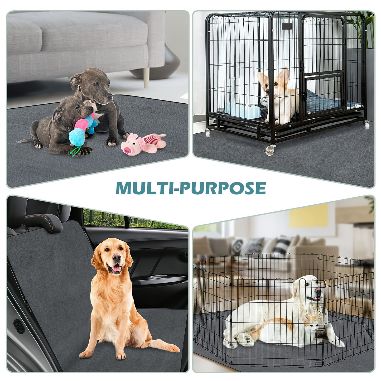 Washable Dog Pee Pads Reusable 2-Pack – Non-Slip 4-Layer Fast Absorbent Puppy Mat for Housebreaking, Whelping, Crate & Incontinence