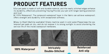 Washable Dog Pee Pads Reusable 2-Pack – Non-Slip 4-Layer Fast Absorbent Puppy Mat for Housebreaking, Whelping, Crate & Incontinence