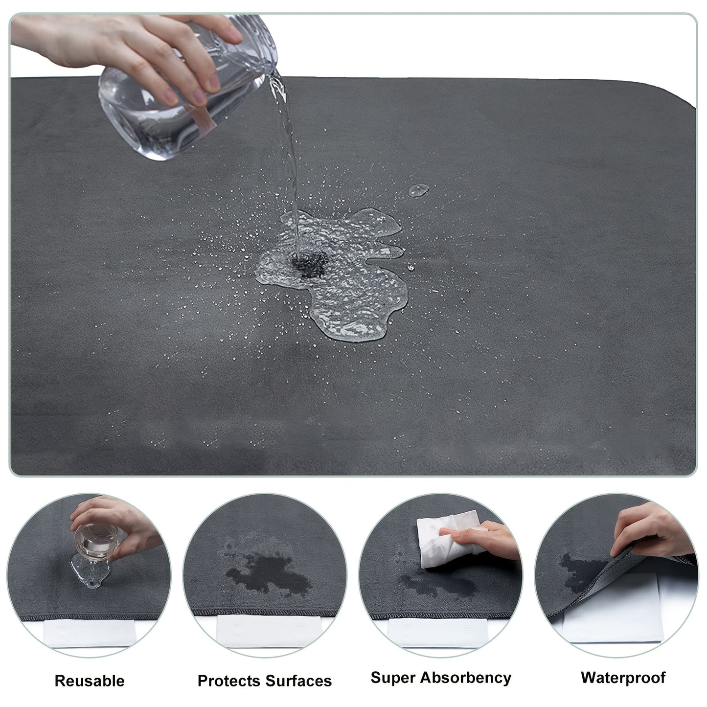 Washable Dog Pee Pads Reusable 2-Pack – Non-Slip 4-Layer Fast Absorbent Puppy Mat for Housebreaking, Whelping, Crate & Incontinence