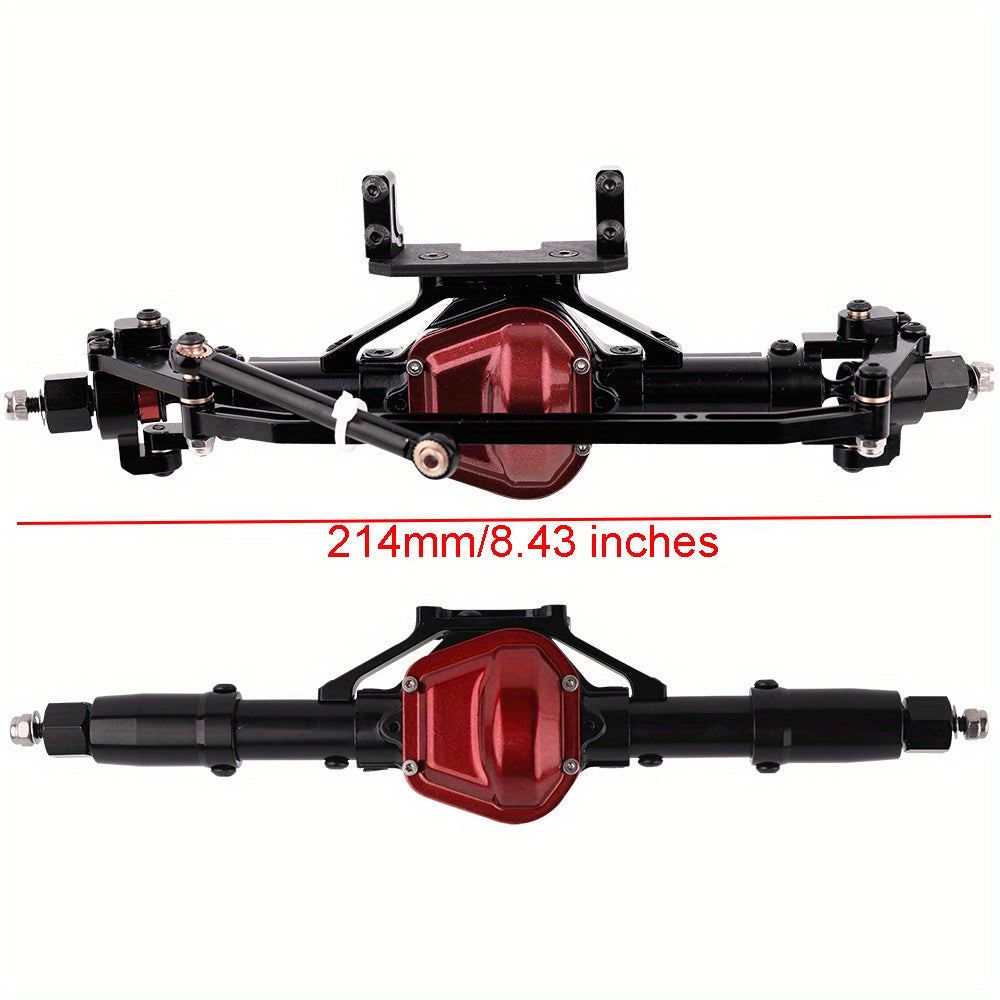 SCX10 Metal Axle Upgrade Kit CNC Aluminum Alloy Front & Rear Straight Axles – Compatible with Axial SCX10 90046 90047 1/10 RC Crawler