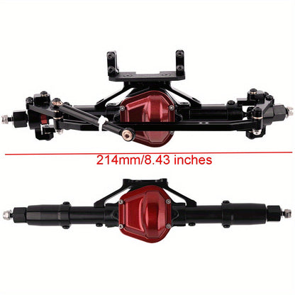 SCX10 Metal Axle Upgrade Kit CNC Aluminum Alloy Front & Rear Straight Axles – Compatible with Axial SCX10 90046 90047 1/10 RC Crawler