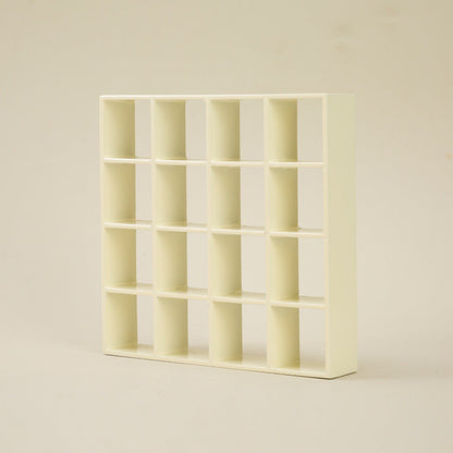 Dollhouse Miniature Display Cabinet 1:12 Scale 16-Compartment Modern Storage Shelf Organizer – Miniature Furniture Accessory for Dollhouse