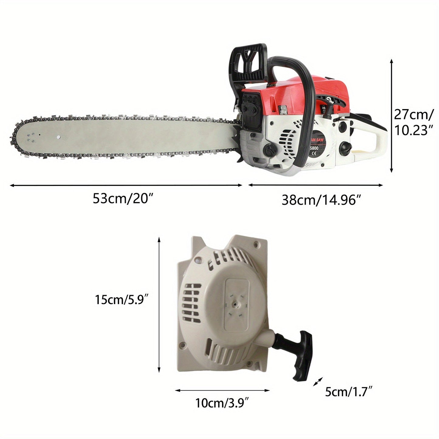 Gas Chainsaw, 2-Stroke Powerful Wood Cutting Logging Farm Ranch for Garden, Patio and Yard Use