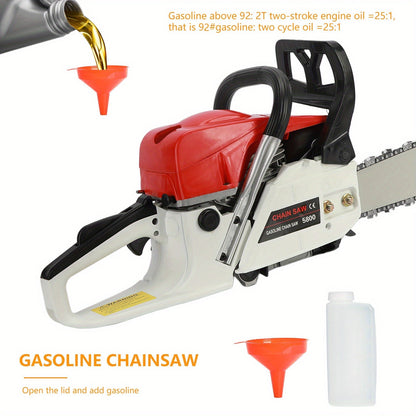 Gas Chainsaw, 2-Stroke Powerful Wood Cutting Logging Farm Ranch for Garden, Patio and Yard Use