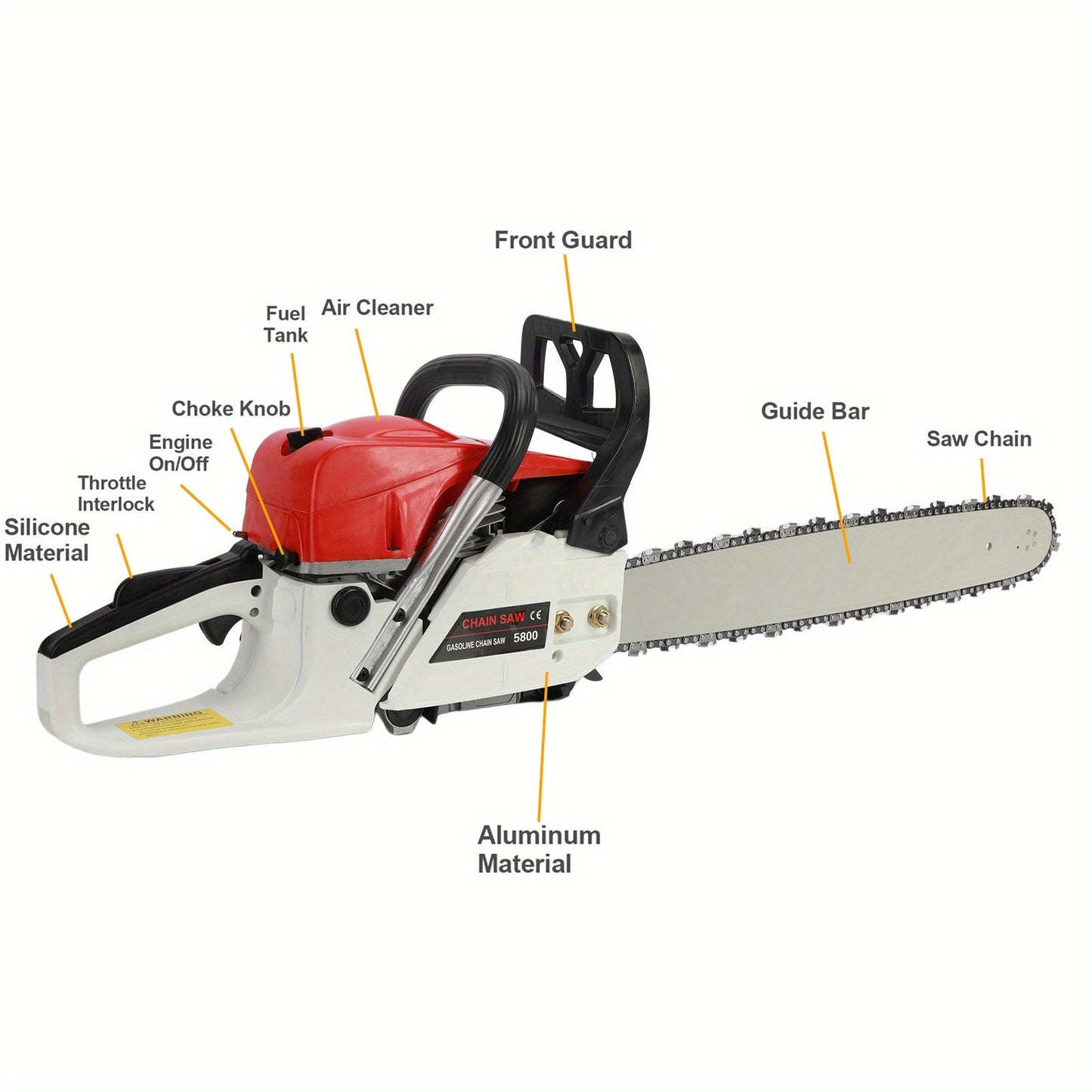 Gas Chainsaw, 2-Stroke Powerful Wood Cutting Logging Farm Ranch for Garden, Patio and Yard Use
