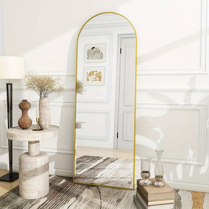 Full Length Mirror Floor Mirror with Stand, Aluminum Alloy Frame Full Body Mirror, Standing Hanging or Leaning Against Wall for Bedroom