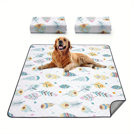 TPU Waterproof Washable Dog Pee Pads 2-Pack – Non-Slip Silicone Bottom, Ultra-Absorbent 4-Layer Whelping Pads | Reusable Puppy Training Pads