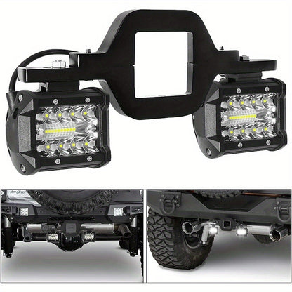 Hitch Mount LED Work Light 4-Inch 18W, 3000+ Lumen Off-Road Spot Light with 2-Inch Tow Hitch Bracket for Truck Trailer SUV Pickup