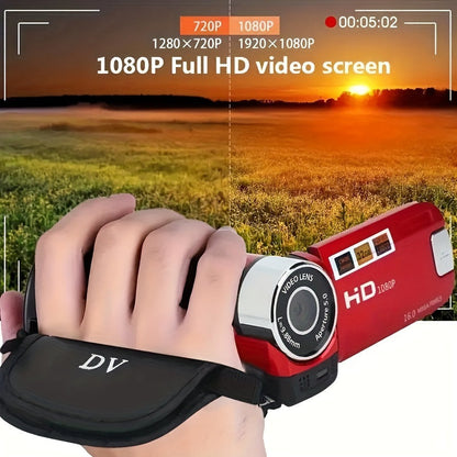 Digital Camera with Flip Screen, Camcorder with 1080P Video, 16MP Capture Marking, 16X Digital Zoom, 270° Flip Screen and 32GB Card