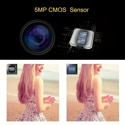 Digital Camera with Flip Screen, Camcorder with 1080P Video, 16MP Capture Marking, 16X Digital Zoom, 270° Flip Screen and 32GB Card