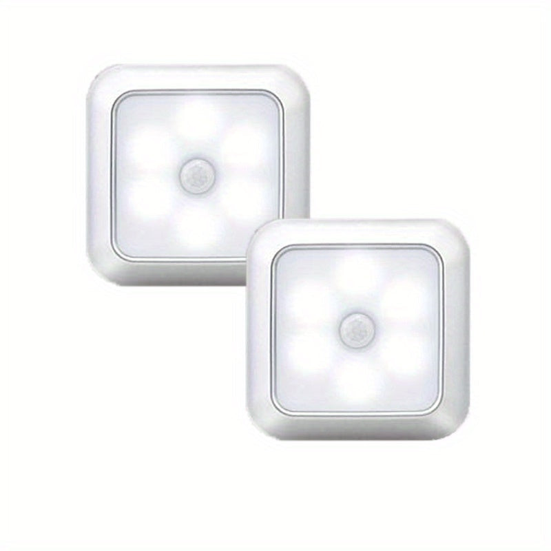 Two-Piece Square Battery Night Light Set with Motion Sensors in Cool or Warm Light Options