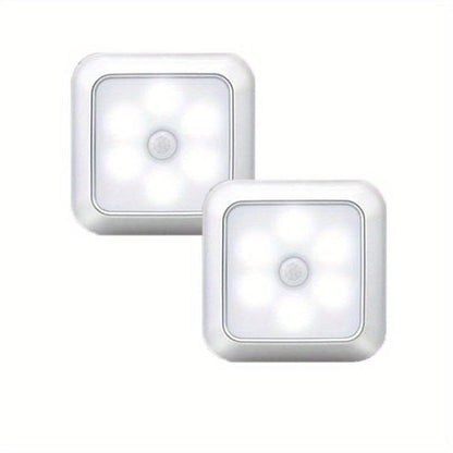 Two-Piece Square Battery Night Light Set with Motion Sensors in Cool or Warm Light Options
