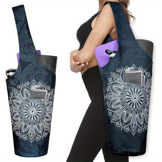Yoga Mat Tote Bag 37”×15.5” – Large Shoulder Carrier with Dual Pockets for Yoga Mat, Block, Strap & Accessories, Fits Most Mat Sizes