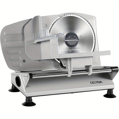 Electric Deli Food Slicer with Removable Stainless Steel Blades – Adjustable Thickness Meat Slicer for Home, Easy to Clean