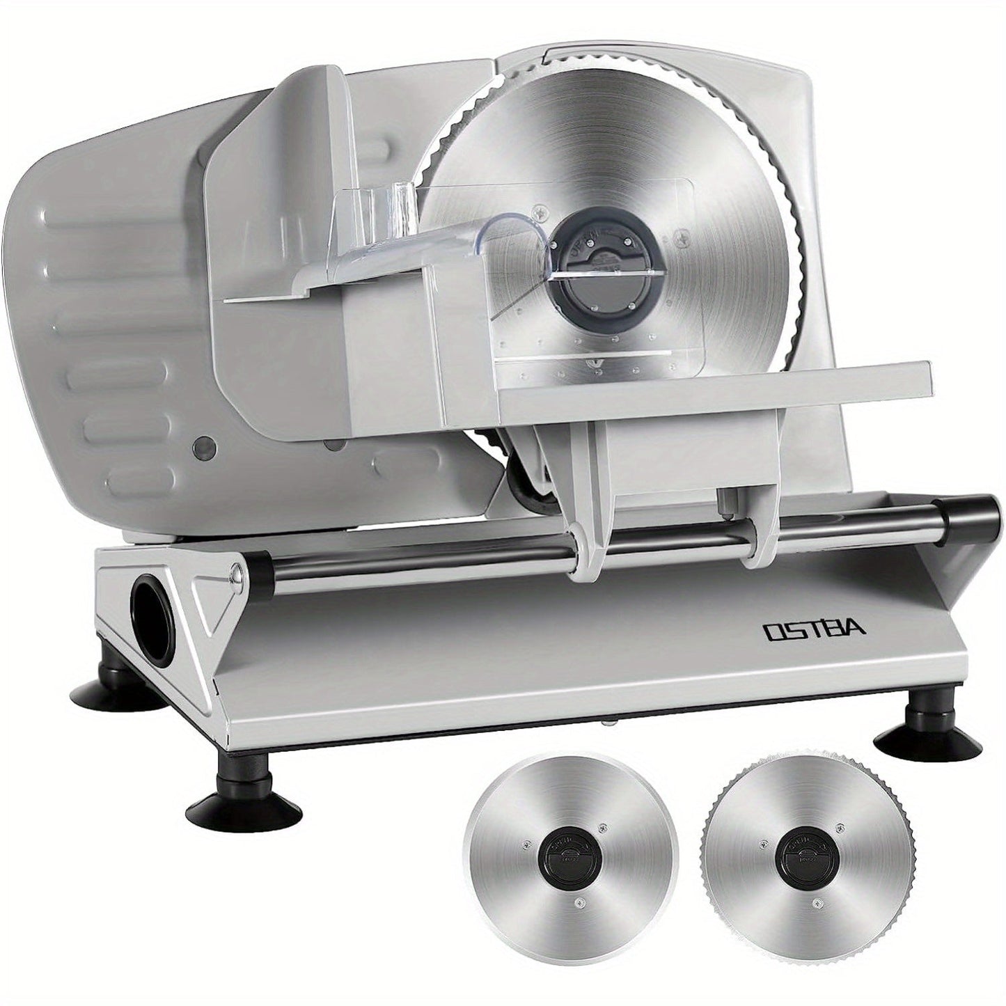Electric Meat Slicer for Home Use – Deli Food Slicer with 2 Removable Stainless Steel Blades, Adjustable Thickness, Food Carriage for Meat