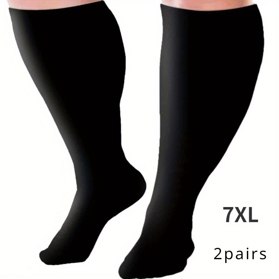 Plus Size Compression Socks 2 Pairs High Elasticity Sports Fitness Oversized Socks for Men for Entryways, Bedrooms and Living Spaces