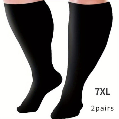 Plus Size Compression Socks 2 Pairs High Elasticity Sports Fitness Oversized Socks for Men for Entryways, Bedrooms and Living Spaces