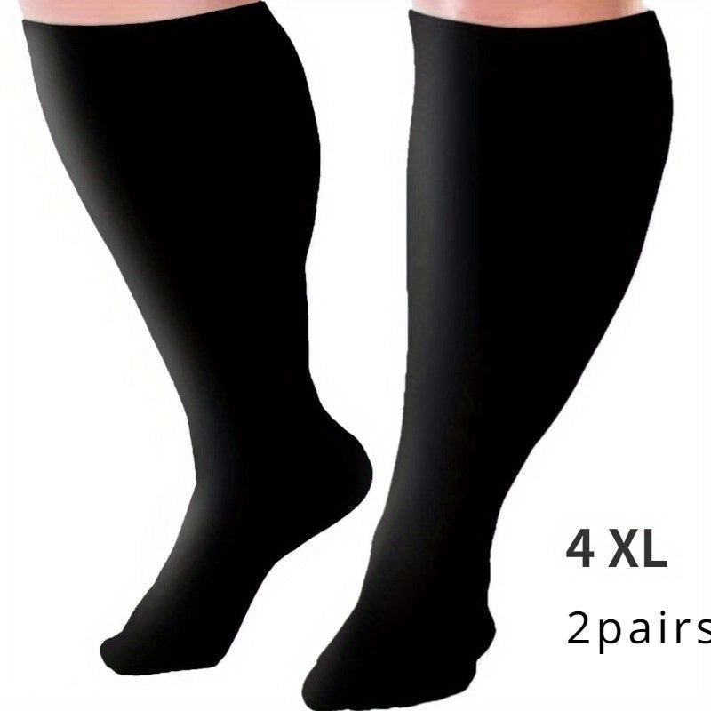 Plus Size Compression Socks 2 Pairs High Elasticity Sports Fitness Oversized Socks for Men for Entryways, Bedrooms and Living Spaces