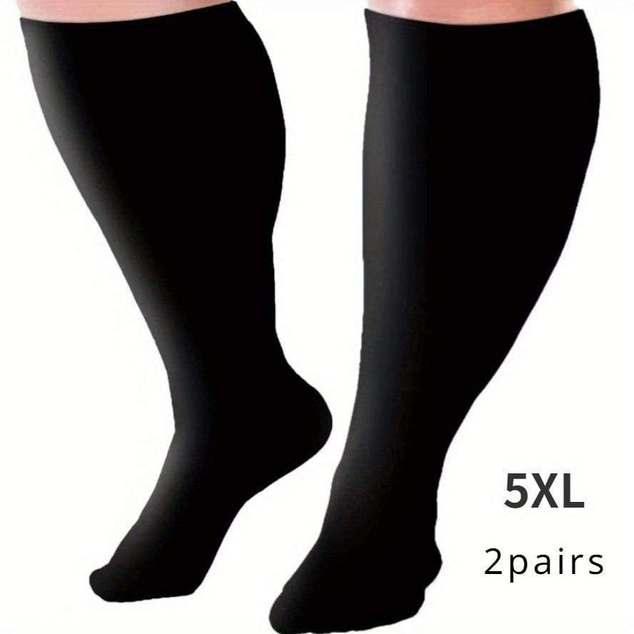 Plus Size Compression Socks 2 Pairs High Elasticity Sports Fitness Oversized Socks for Men for Entryways, Bedrooms and Living Spaces