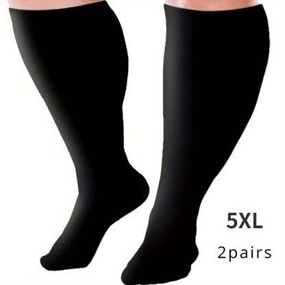 Plus Size Compression Socks 2 Pairs High Elasticity Sports Fitness Oversized Socks for Men for Entryways, Bedrooms and Living Spaces