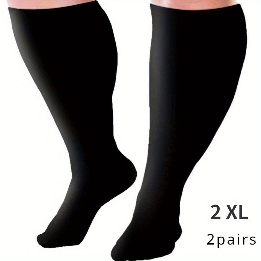 Plus Size Compression Socks 2 Pairs High Elasticity Sports Fitness Oversized Socks for Men for Entryways, Bedrooms and Living Spaces