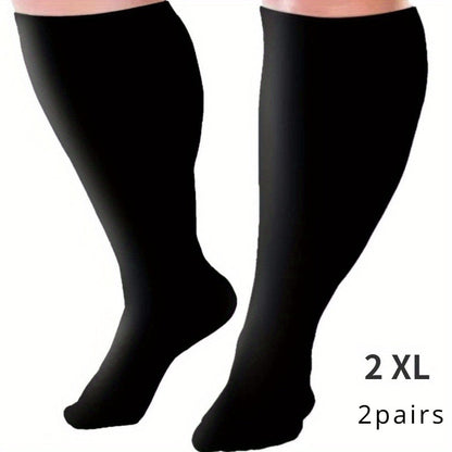 Plus Size Compression Socks 2 Pairs High Elasticity Sports Fitness Oversized Socks for Men for Entryways, Bedrooms and Living Spaces