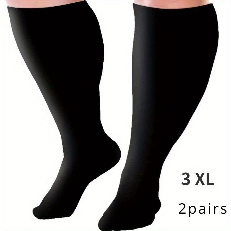 Plus Size Compression Socks 2 Pairs High Elasticity Sports Fitness Oversized Socks for Men for Entryways, Bedrooms and Living Spaces
