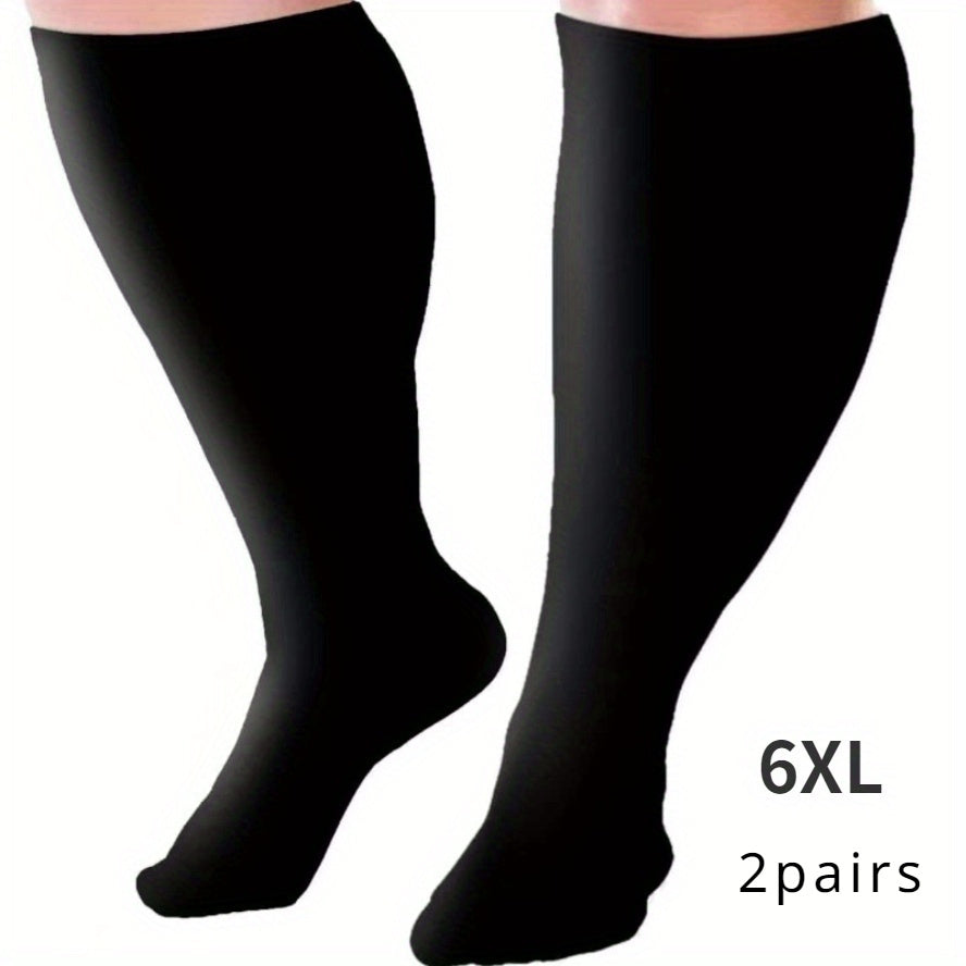 Plus Size Compression Socks 2 Pairs High Elasticity Sports Fitness Oversized Socks for Men for Entryways, Bedrooms and Living Spaces