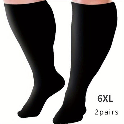 Plus Size Compression Socks 2 Pairs High Elasticity Sports Fitness Oversized Socks for Men for Entryways, Bedrooms and Living Spaces