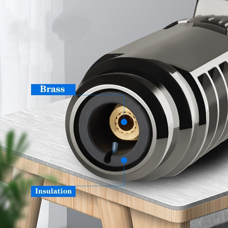 Blowtorch Jet Lighter 1800° Windproof, Zinc Alloy Butane Torch with Blue Flame for Welding, Outdoor Cooking
