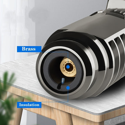 Blowtorch Jet Lighter 1800° Windproof, Zinc Alloy Butane Torch with Blue Flame for Welding, Outdoor Cooking