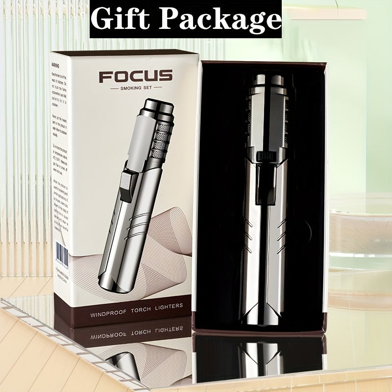 Blowtorch Jet Lighter 1800° Windproof, Zinc Alloy Butane Torch with Blue Flame for Welding, Outdoor Cooking