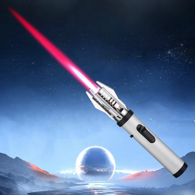 Windproof Turbo Torch Lighter 360 Degree Ignition Metal Jet Flame Lighter with Safety Lock for Grilling, Camping and Outdoor Meals