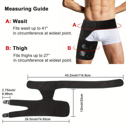Groin Support Wrap & Thigh Compression Brace for Men & Women – Adjustable Hip Joint Stabilizer for Sciatica