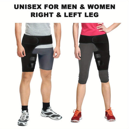 Groin Support Wrap & Thigh Compression Brace for Men & Women – Adjustable Hip Joint Stabilizer for Sciatica
