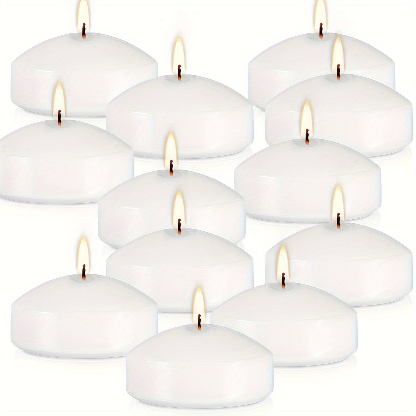 Floating Candles White 42 Pack Glitter Embellished Small Candle Set for Christmas Halloween Easter Thanksgiving Day of the Dead