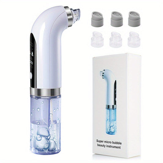 Pore Vacuum Blackhead Remover 6 Accessories 3-Speed Adjustable Suction USB Rechargeable for Bath Time, Home Spa and Personal Care