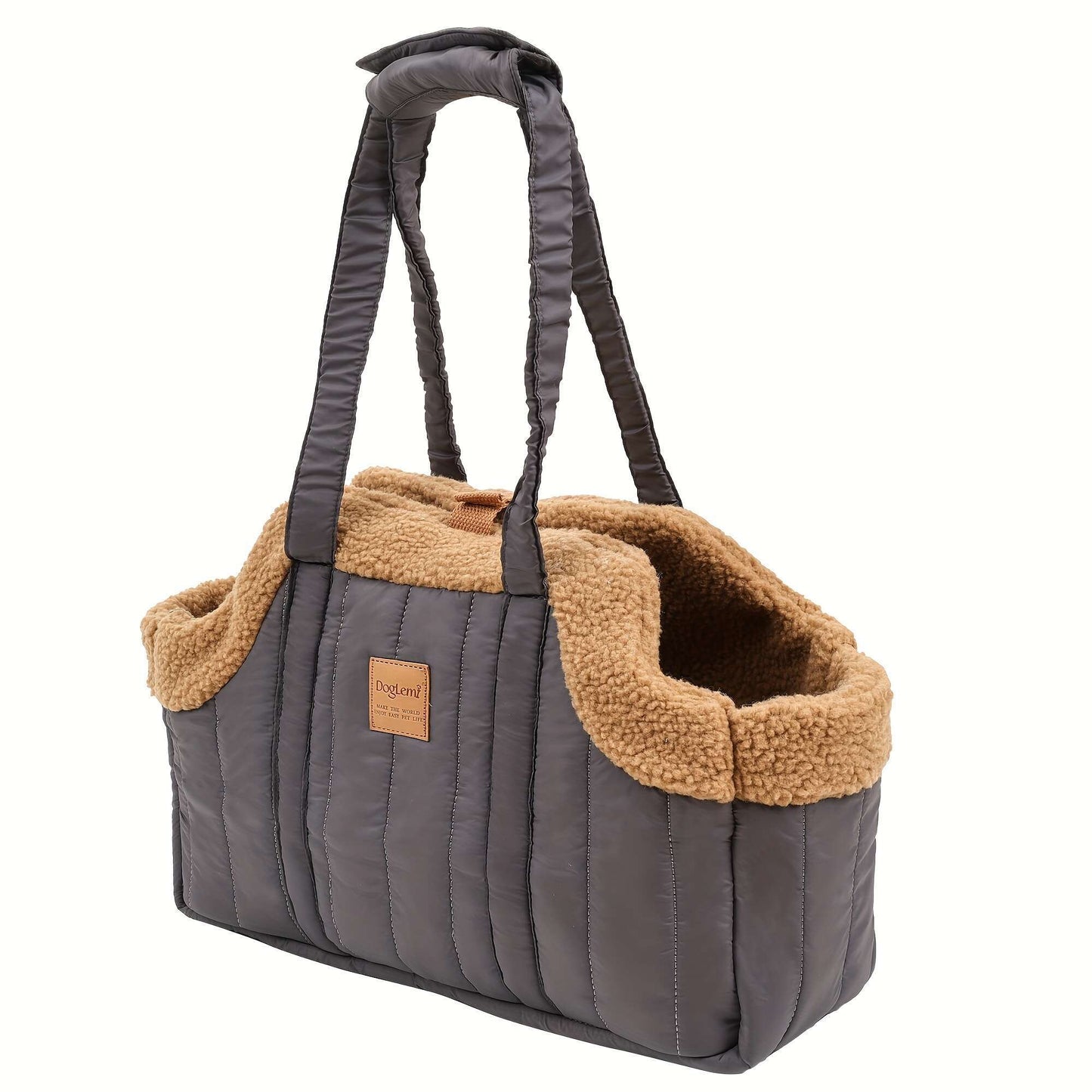 Pet Carrier Handbag Winter Warm Soft-Sided Small Dog Cat Carrier Bag with Snap Closure, Cozy Outdoor Tote Bag for Cold Weather