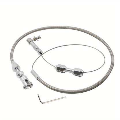 Throttle Cable Stainless Steel 24 Inch – Universal U-Cut-to-Fit Carburetor Throttle Cable for Ford Mustang 302 5.0L
