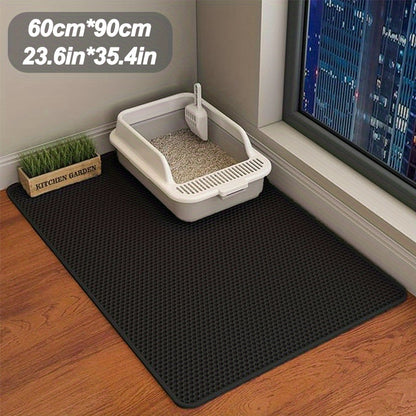 Cat Litter Trapper Mat Honeycomb Double Layer – Non-Slip Waterproof Machine Washable Litter Mat, Soft on Paws, Controls Tracking