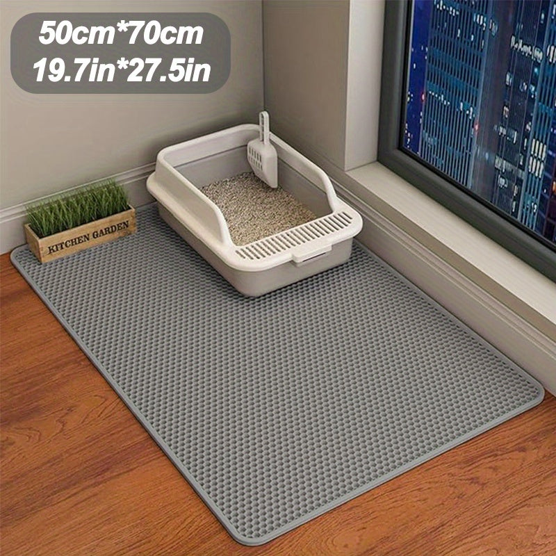 Cat Litter Trapping Mat – Double Layer Non-Slip Washable Litter Box Rug, Scatter Control for Cats, 3 Sizes & Colors