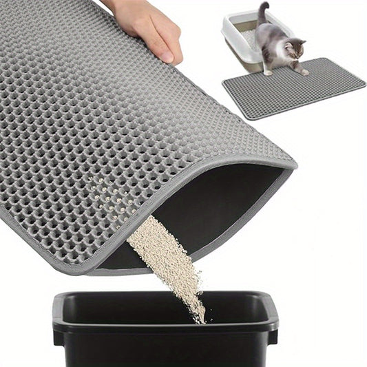 Cat Litter Trapping Mat – Double Layer Non-Slip Washable Litter Box Rug, Scatter Control for Cats, 3 Sizes & Colors