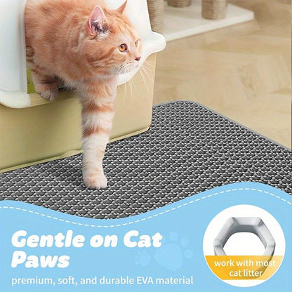 Cat Litter Trapping Mat – Double Layer Non-Slip Washable Litter Box Rug, Scatter Control for Cats, 3 Sizes & Colors